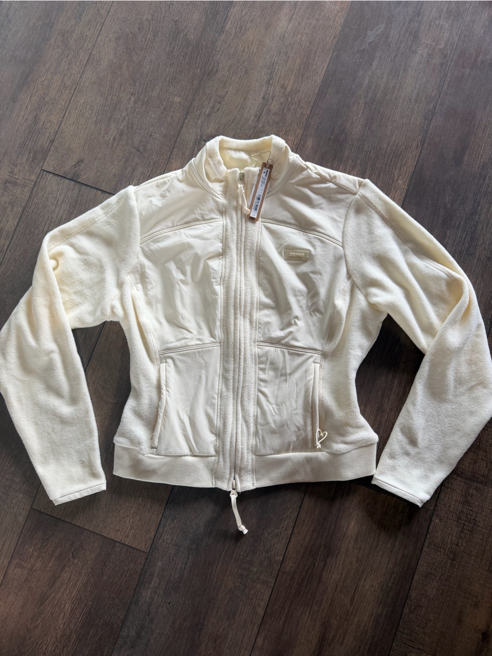 SKIMS  Cream Zip-Up Fleece Jacket nwt